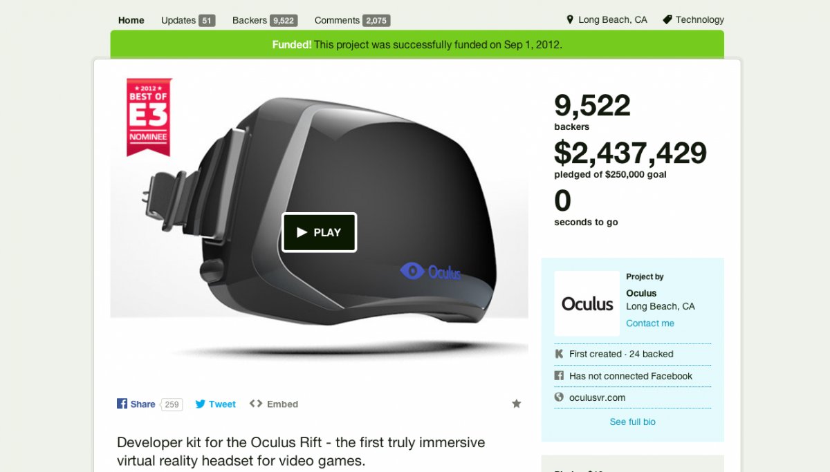 Oculus Rift Crowdfunding