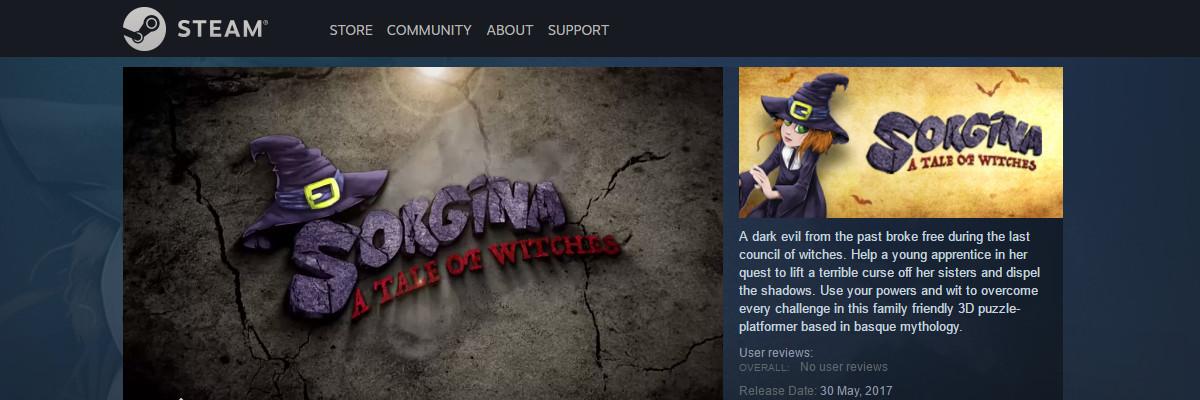 Sorgina: A Tale of Witches, salto responsable a Steam